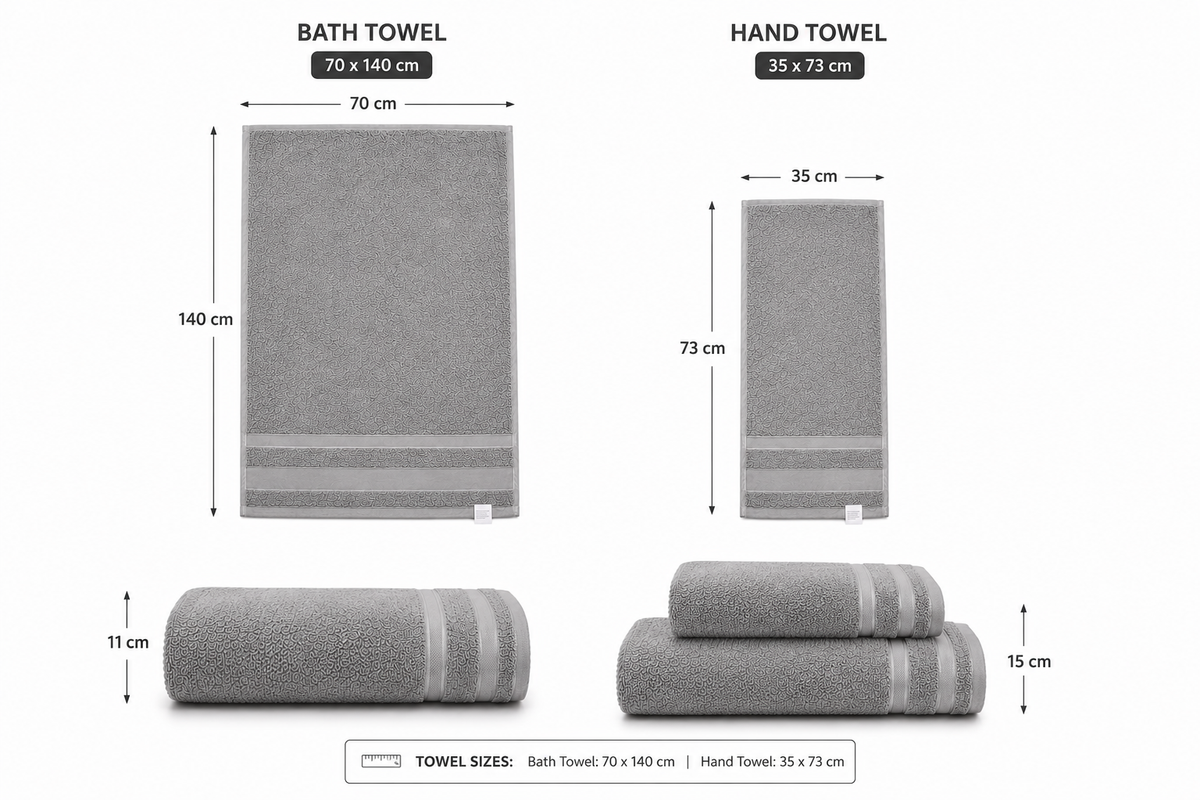 DIPO Grey Luxury Cotton Towels Set