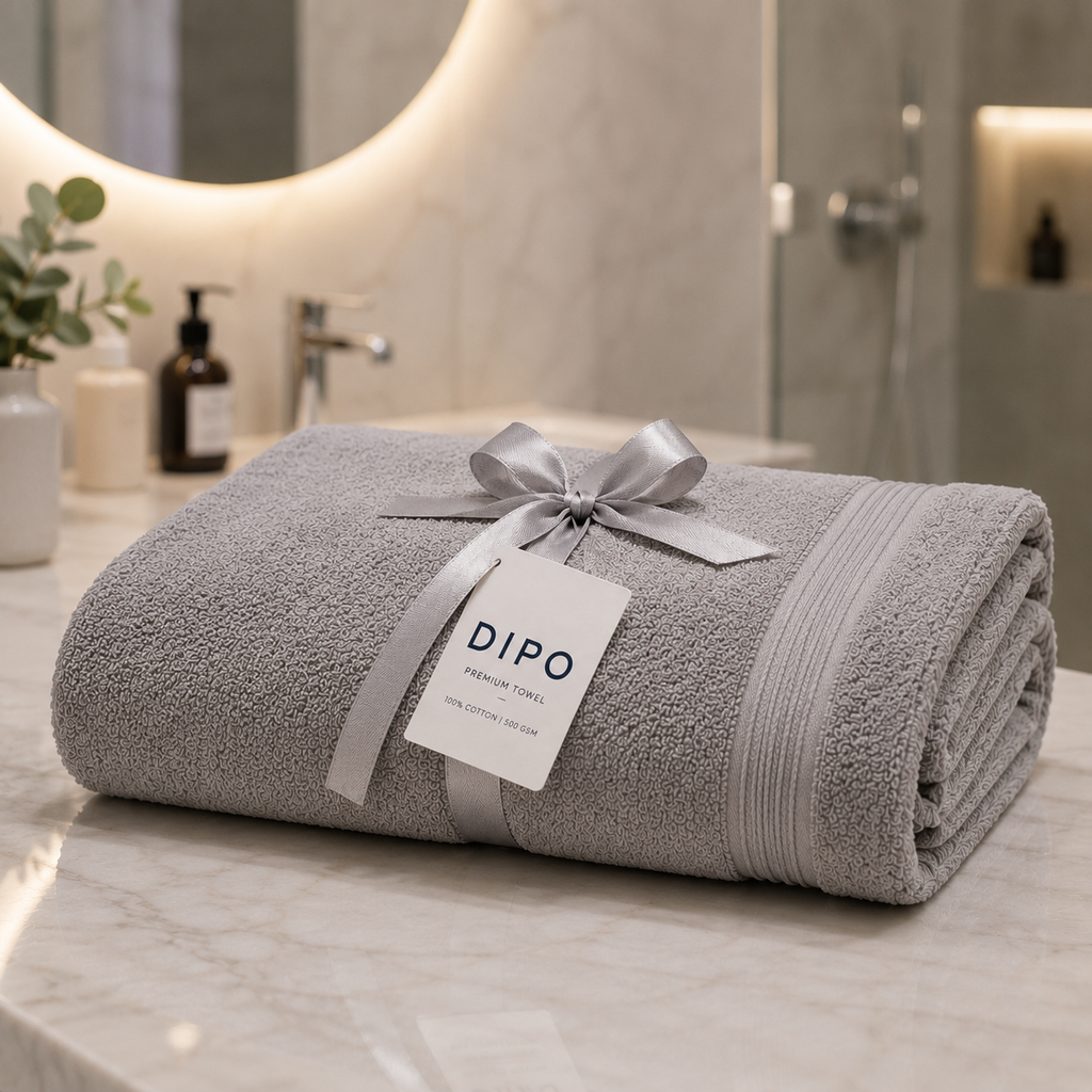 DIPO Grey Luxury Cotton Towel