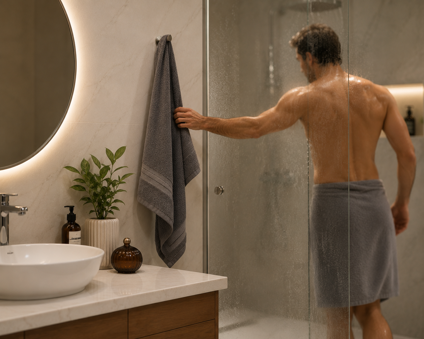 DIPO Grey Luxury Cotton Towel