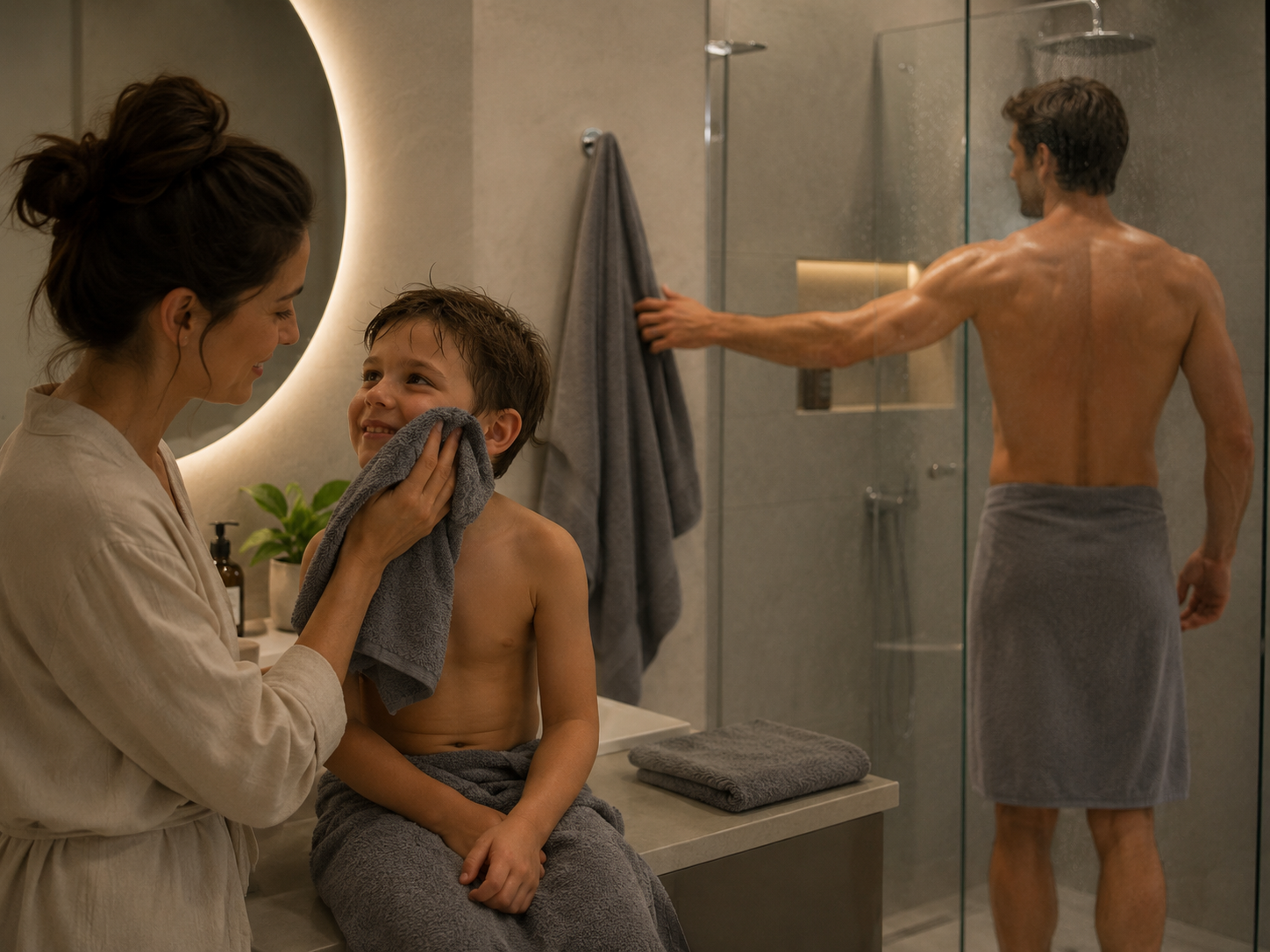 DIPO Grey Luxury Cotton Towel